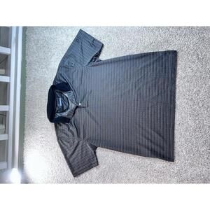 PGATOUR Men's Black Patterned Golf Polo Shirt